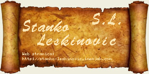 Stanko Leškinović vizit kartica